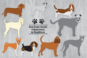 Hound Dog Clip Art Illustrations