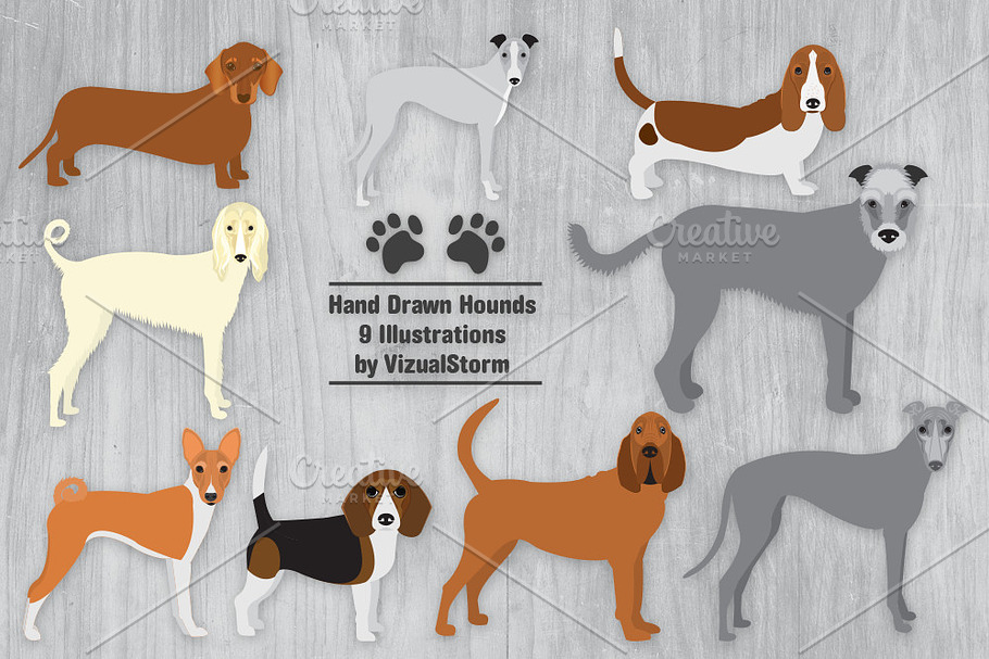 Hound Dog Clip Art Illustrations