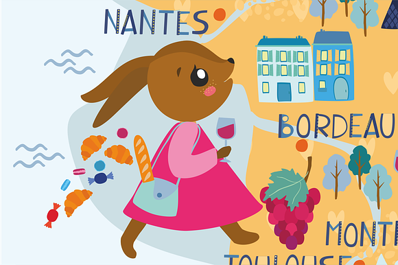 Map of France in Illustrations - product preview 1