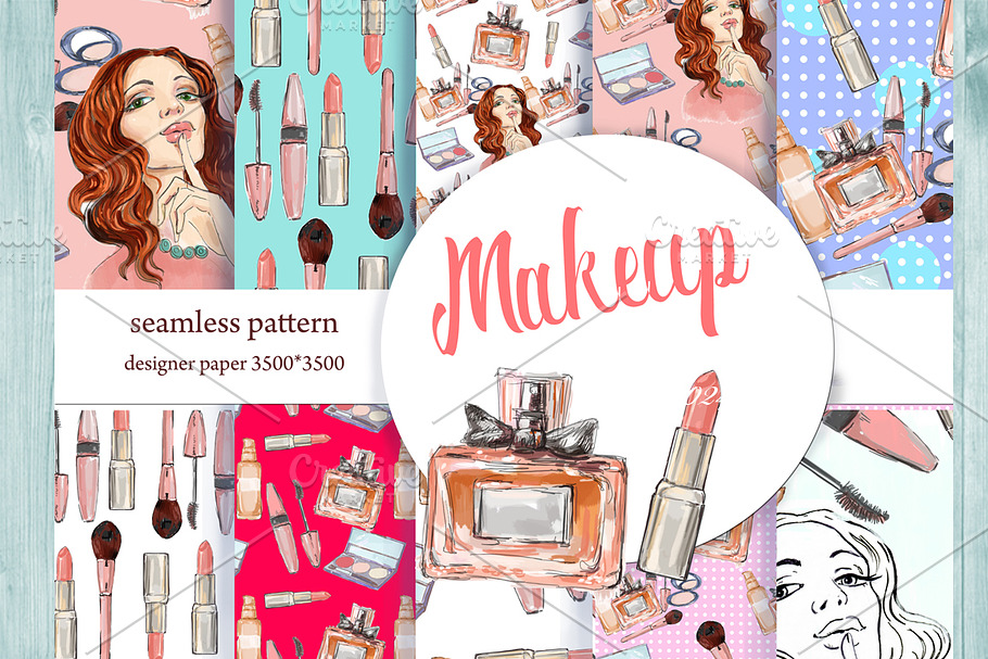 makeup,seamless patterns