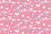 I Love You, text, seamless pattern