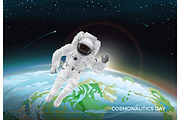 Festive Card for Cosmonautics Day Graphic Design