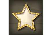 2 Gold star on wooden background