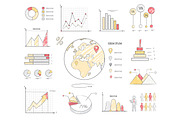 Earth Population Statistics Charts Illustration