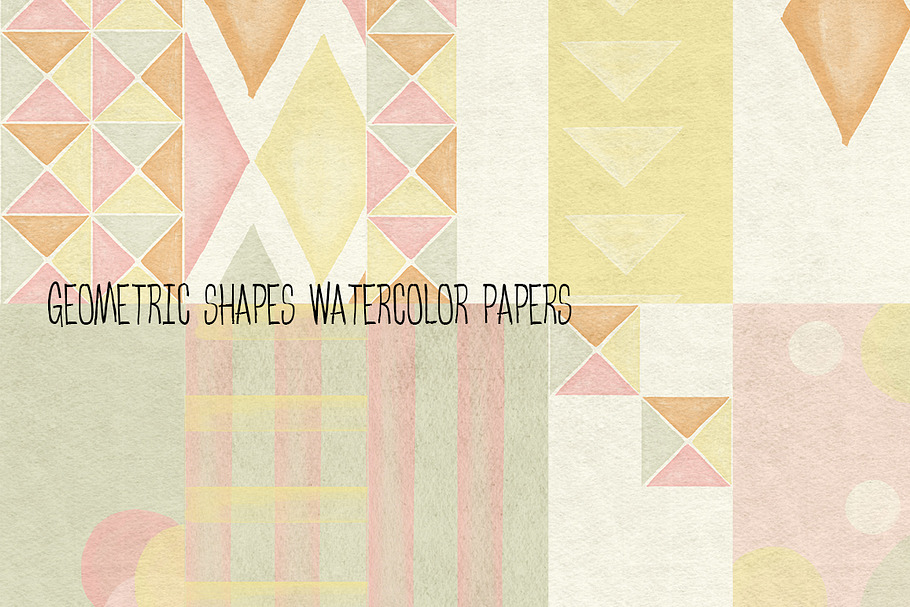 Geometric Shapes Watercolor Papers