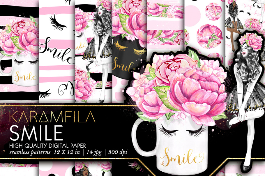 Smile Coffee Fashion Patterns