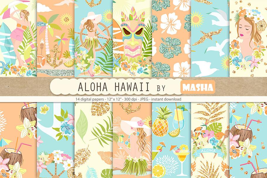 ALOHA HAWAII digital papers