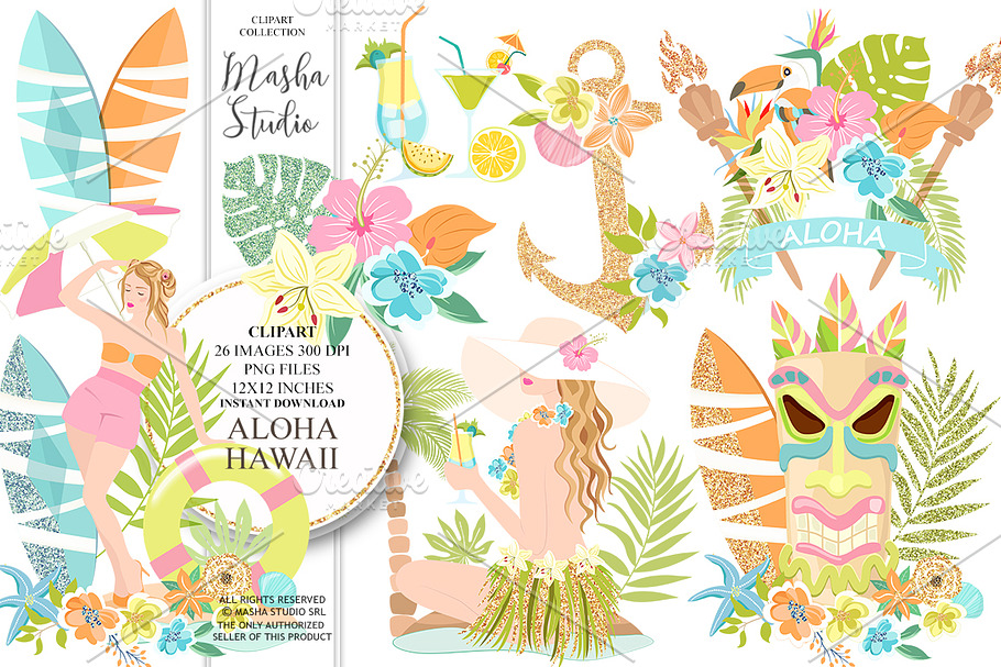 ALOHA HAWAII clipart in Illustrations - product preview 8