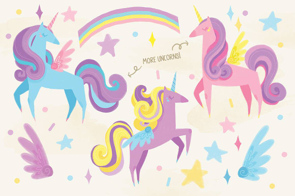 Magical Unicorns & Fluffy Clouds in Illustrations - product preview 4