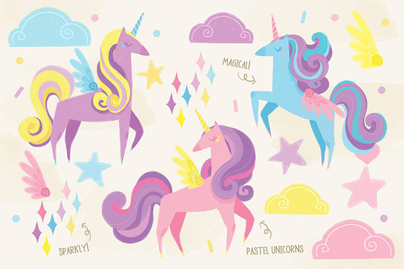 Magical Unicorns & Fluffy Clouds in Illustrations - product preview 5