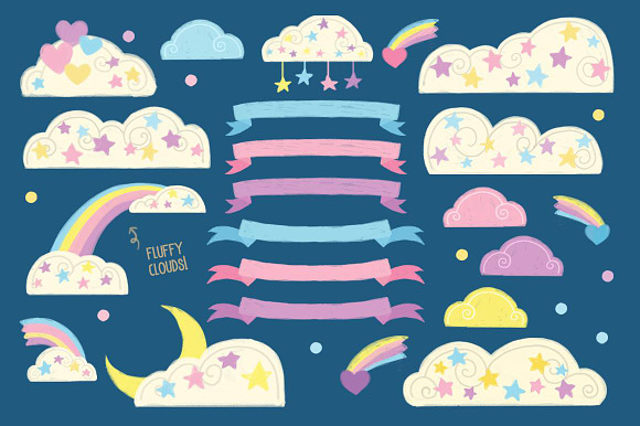 Magical Unicorns & Fluffy Clouds in Illustrations - product preview 7