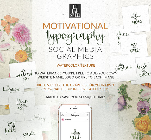Motivational Typography in Social Media Templates - product preview 2