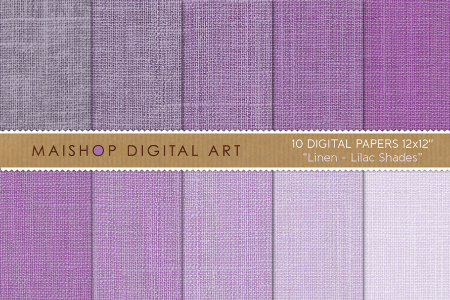 Digital Paper - Linen Lilac Shades in Textures - product preview 8