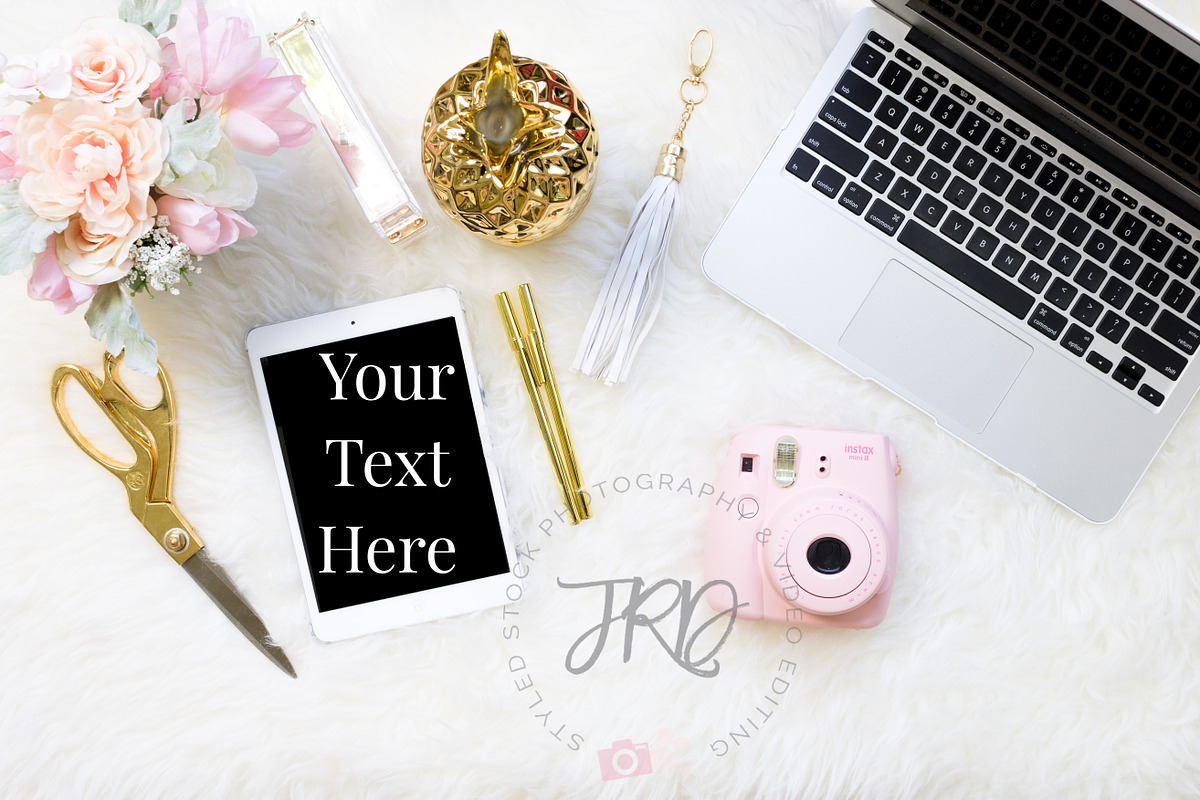 Pink and Gold iPad Mockup Stock in Mobile & Web Mockups - product preview 8