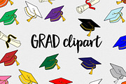 Graduation clipart - caps/diplomas 