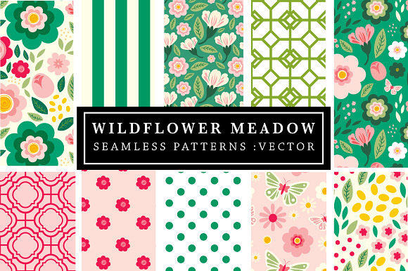Wildflowers Seamless Patterns in Patterns - product preview 4