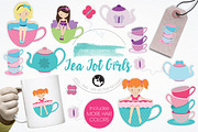 Tea Tot Girls illustration pack