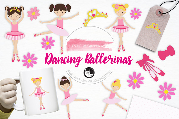 Dancing Ballerinas illustration pack