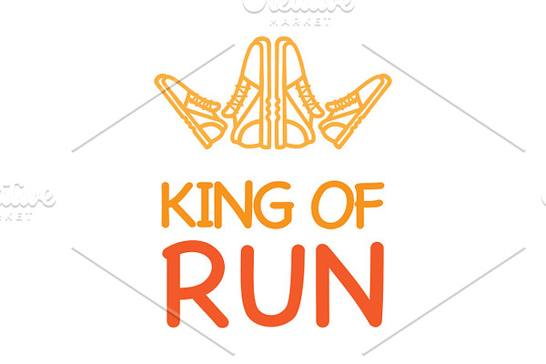 King of Run Motto with Logo Crown from Sneakers