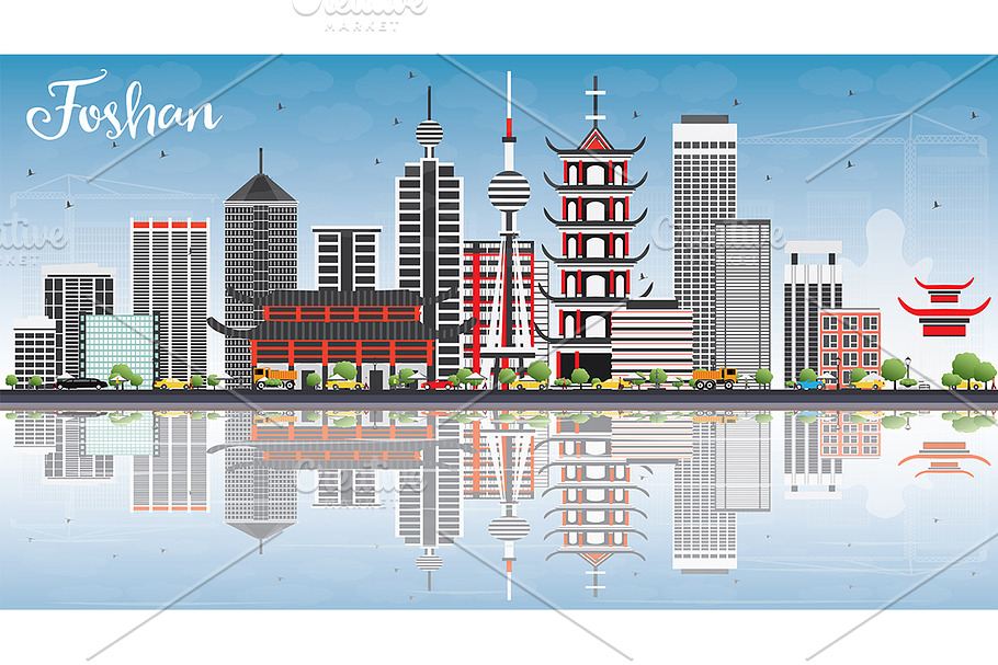 Foshan Skyline  in Illustrations - product preview 8