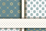 Set of 4 complementary blue patterns