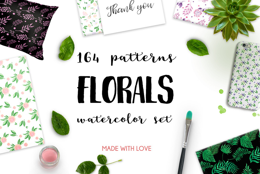 164 Watercolor FLORALS patterns