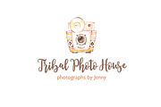 Tribal Camera Logo Watercolor