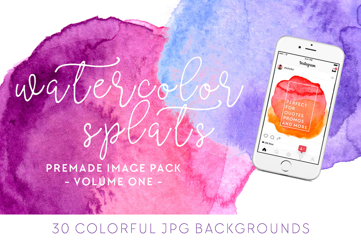 Watercolor Splats Insta Pack [1] in Social Media Templates - product preview 8