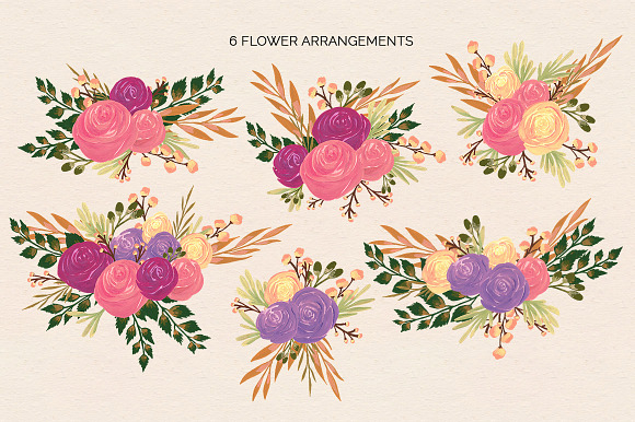 Puspita Gouache Flowers Design Set in Illustrations - product preview 1