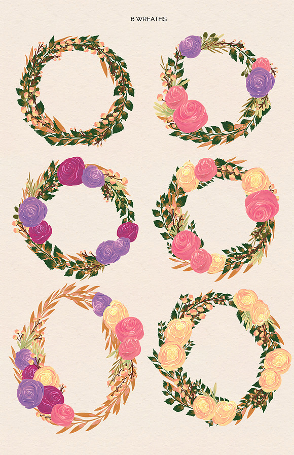 Puspita Gouache Flowers Design Set in Illustrations - product preview 2