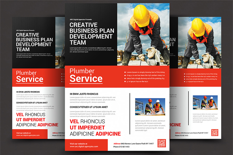 Plumber Service Flyer in Flyer Templates - product preview 8