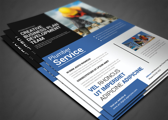 Plumber Service Flyer in Flyer Templates - product preview 2