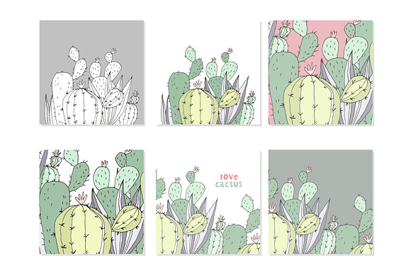 Hand Drawn Print with cactus in Illustrations - product preview 2