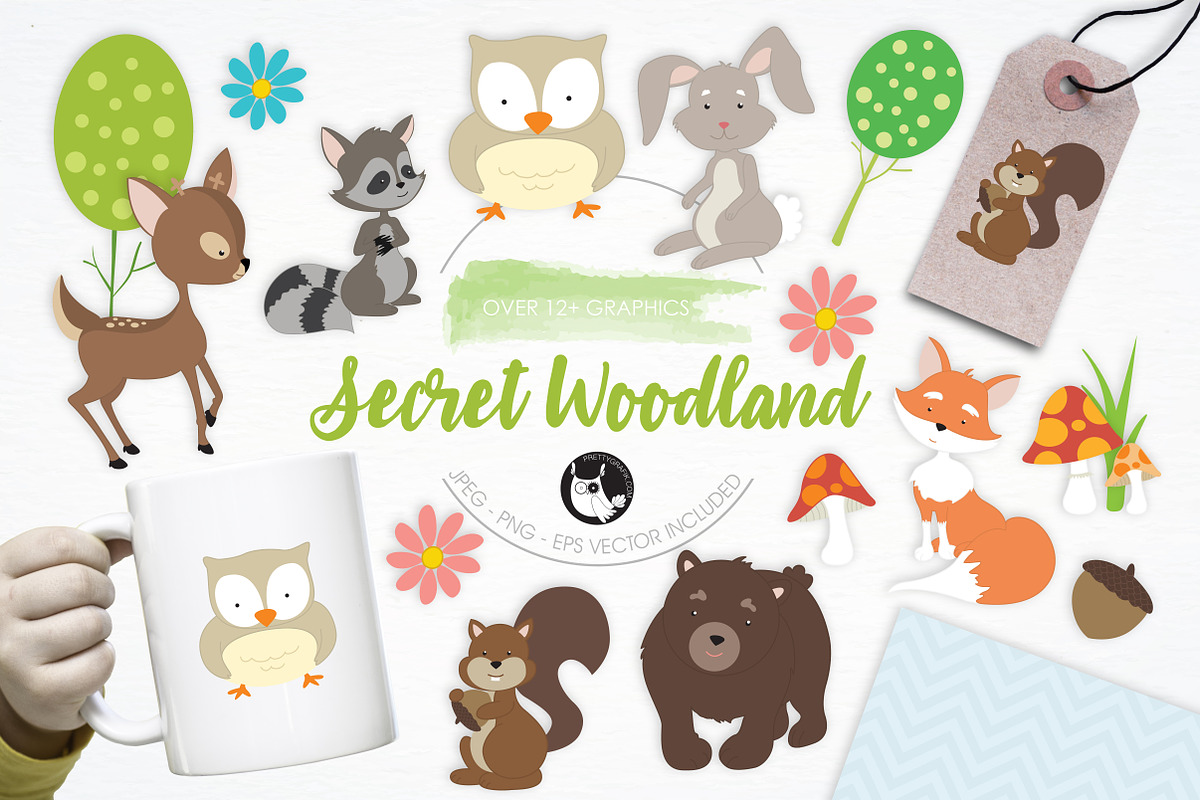 Secret Woodland illustration pack in Illustrations - product preview 8