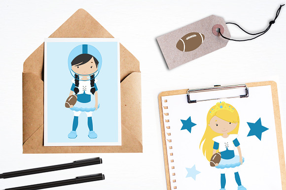 Touchdown Girls illustration pack in Illustrations - product preview 3