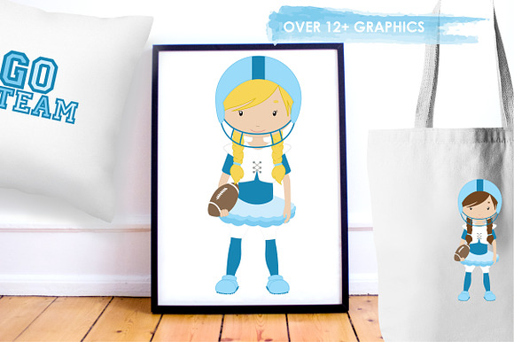 Touchdown Girls illustration pack in Illustrations - product preview 4