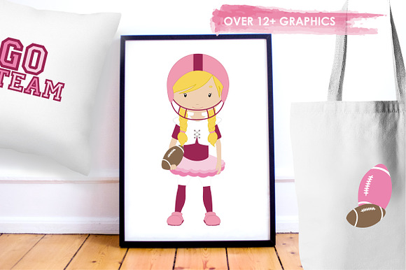 Touchdown Girls illustration pack in Illustrations - product preview 4