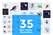 35 Bird Illustration Stock