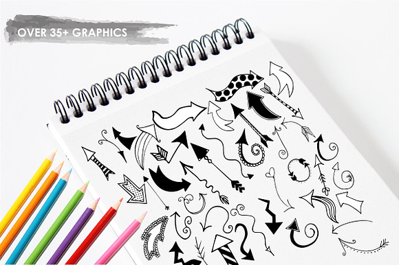 Arrow Doodles illustration pack in Illustrations - product preview 2