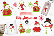 Mr. Snowman illustration pack