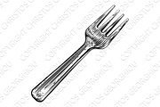 Woodcut Style Fork