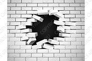 White Breaking Wall