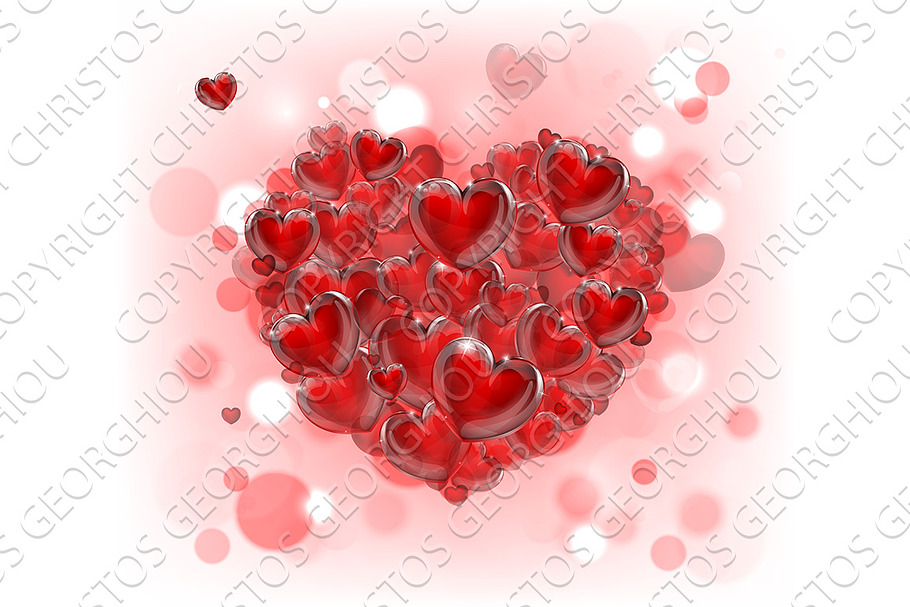 Valentines Day Heart Background in Illustrations - product preview 8