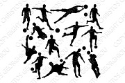 Football Soccer Player Silhouettes