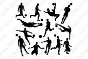 Soccer Football Player Silhouettes