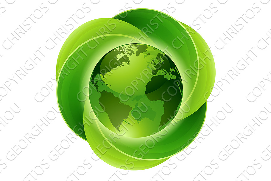 Leaves Globe Circle Concept in Illustrations - product preview 8