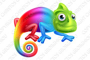 Cartoon Rainbow Chameleon