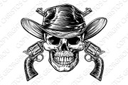Cowboy Skull and Pistols