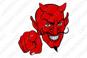 Devil Pointing Cartoon Character