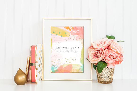 Printable watercolor wall art quote in Illustrations - product preview 1